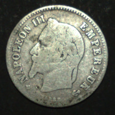 Franta 20 cent 1864 Argint foto