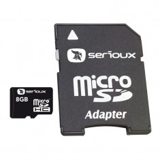 Card memorie micro SDHC Serioux, 8 GB + adaptor foto