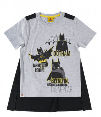 Tricou cu pelerina detasabila Lego Batman gri deschis foto