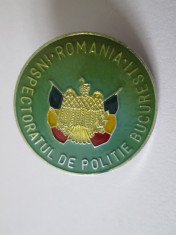 Insigna Inspectoratul de Politie Bucuresti anii 90 foto