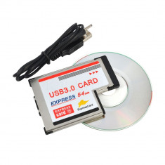 Adaptor Express Card 54mm la USB 3.0 (2 porturi) expresscard adapter 54mm laptop foto