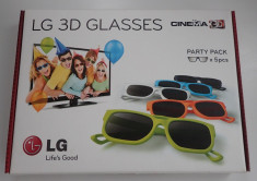 Set Ochelari originali TV Cinema LG 3D Party Pack colorati 5 buc noi in cutie foto