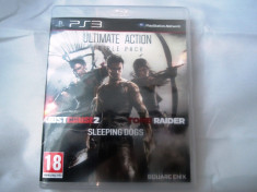 Ultimate Action, Just Cause 2 + Sleeping Dogs + Tomb Raider, PS3, original foto