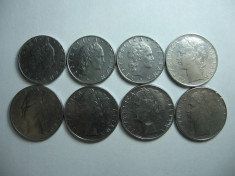 Italia lot (1) - 8 monede moderne diferite 1956-1981 foto