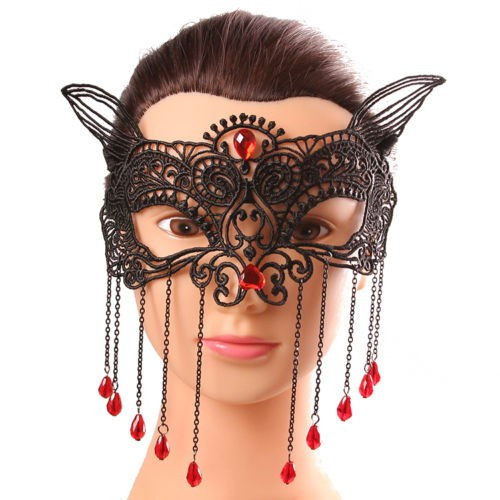 Masca Carnaval/Adult Neagra Dantela Halloween/petreceri tematice-model 2