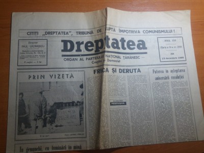 ziarul dreptatea 13 decembrie 1990--art. despre revolutie si despre iuliu maniu foto