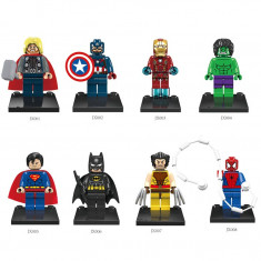 Set 8 minifigurine tip LEGO Marvel DC Comics, Hulk, Thor, Ironman, Batman, NOI foto