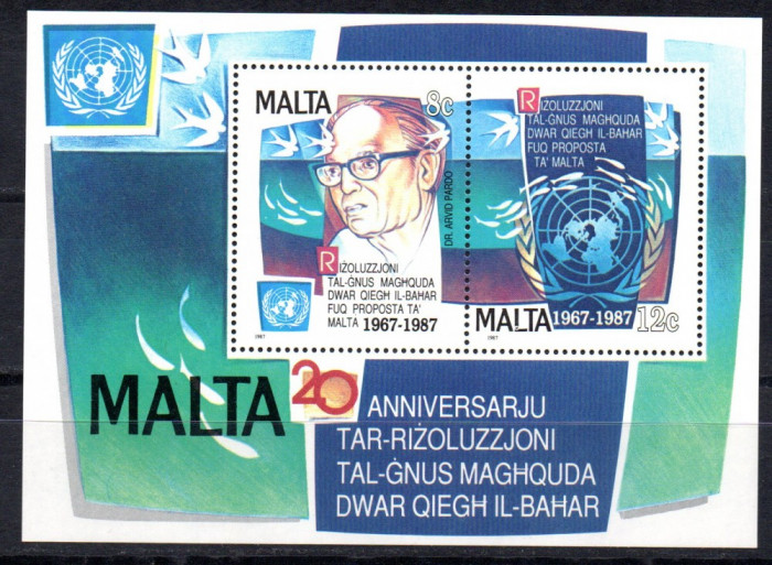 Malta 1987, Fauna, aniversari, serie neuzată, MNH