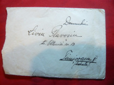 Plic circulat cu 5 timbre 1 leu violet Uzuale Ferdinand , circ.Bucures-Timisoara foto