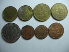 Germania lot (1) - 8 monede moderne diferite 1975-2008 foto