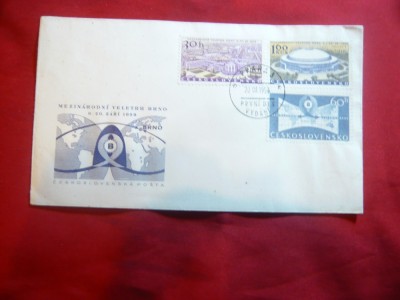 Plic FDC Targul de la Brno 1959 Cehoslovacia , 3 valori foto