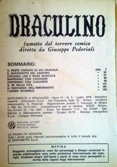 CARTE VECHE - DRACULINO - BENZI DESENATE -1975