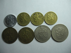 Cehoslovacia lot (1) - 8 monede moderne diferite 1962-1989 foto