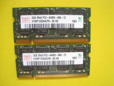 Kit 4Gb laptop SODIMM DDR2 2x 2Gb hynix garantie 12luni foto