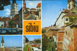 Carte postala circ. 1974 - Sibiu - Colaj de imagini, Circulata, Fotografie