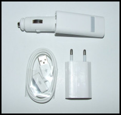 Incarcator iPhone 3 in 1 priza - auto - cablu USB 3G 3GS 4 4S iPod foto