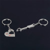 Breloc Chei I LOVE YOU, 2 Bucăți, Inimă + Săgeată, Cuplu, Aliaj Zinc, Inel 3cm, Cadou Romantic