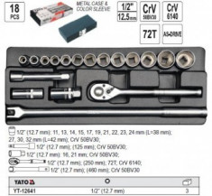 TRUSA CHEI TUBULARE + ANTRENOR 1/2 18 BUC, YATO YT-12641&amp;quot; foto