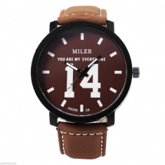 Ceas Nou Barbatesc - MILLER Brand - Quartz, Piele, Barbatesc