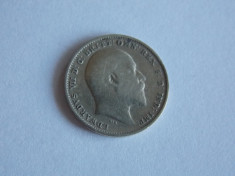 Moneda de argint 3 pence 1933 Anglia 1155 foto