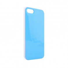 Husa Protectie Spate XQISIT iPlate neon blue pentru Apple iPhone 5S foto