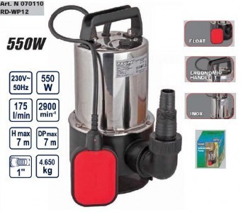 Pompa submersibila inox 550W, Raider RD-WP12 foto mare Pompa submersibila inox 550W, Raider RD-WP12 foto mare