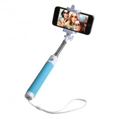 Wireless Selfie Stick With Built-In Bluetooth Remote Shutter Blue foto