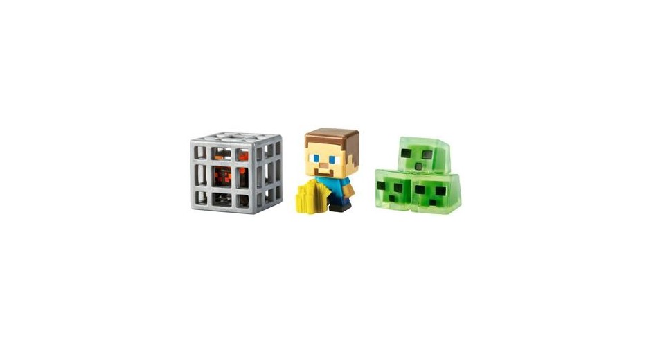 Set 3 Figurine Minecraft Farming Steve, Spawning Spider And Slime Cubes ...