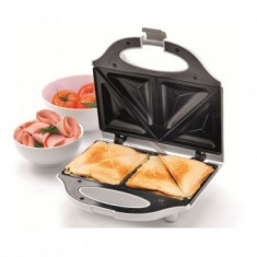 Sandwich Maker Home HG SZ 02, 750 W, capacitate 4 sandwich-uri, Alb foto