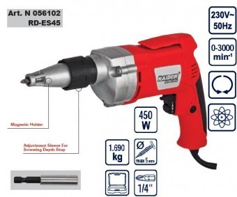 Surubelnita electrica pentru rigips 620 W, Raider RD-ES45 foto mare Surubelnita electrica pentru rigips 620 W, Raider RD-ES45 foto mare