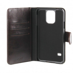 Husa Flip Cover XQISIT Wallet Case Eman maro pentru Samsung Galaxy S5 foto