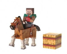 Set Minecraft Steve With Chestnut Horse foto