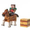 Set Minecraft Steve With Chestnut Horse