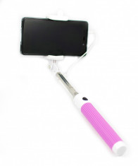 Selfie stick cu buton si cablu - Maner telescopic (monopied) cu buton declansator foto