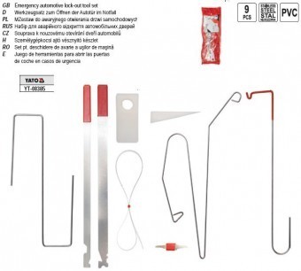 Set unelte pentru deschidere de avarie usi auto YATO YT-08385 foto mare Set unelte pentru deschidere de avarie usi auto YATO YT-08385 foto mare