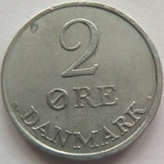 Moneda 2 ORE - DANEMARCA, anul 1960 *cod 3845 foto