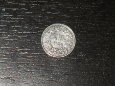 Moneda argint 1/2 franci Elvetia 1920 foto