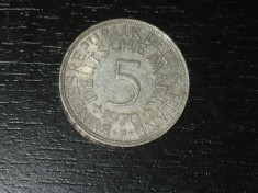 Moneda argint 5 marci Germania 1970, F foto