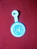 Insigna ONU Guided Tour , tabla si email , d= 2,5 cm