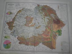 ROMANIA MARE, LOT DOUA HARTI INTERBELICE : HARTA SOLURILOR+ HARTA VEGETATIEI foto