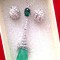 Set (colier+pandantiv+cercei) ARGINT placat cu aur 18k si Swarovski verde-1507