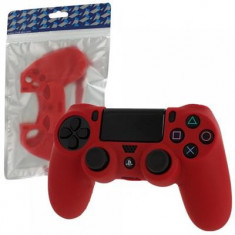 Pro Soft Silicone Protective Cover With Ribbed Handle Grip Red Ps4 foto