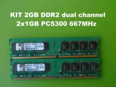 Memorie RAM PC DDR2 2GB KIT PC5300 667MHz Kingston foto