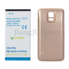 Baterie extinsa 7800 mAh + Carcasa spate auriu 2in 1 Samsung Galaxy S5 foto