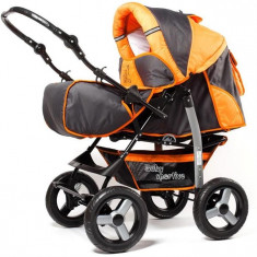 Carucior Multifunctional Camarade - Orange Cu Gri foto