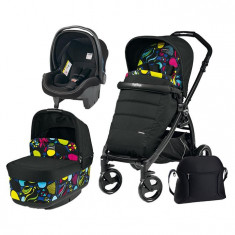 Carucior 3 In 1, Peg Perego, Book Plus, Black Matt, Pop-Up Elite foto