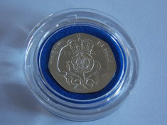 Moneda argint -20 pence 1982 Anglia -1116 foto