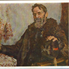 Carte p.Rusia,necirc 1964 - Pictura de F.Modorov "Portretul partizanului Seseko"