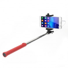Selfie Stick extensibil cu fir de 3,5mm - rosu foto