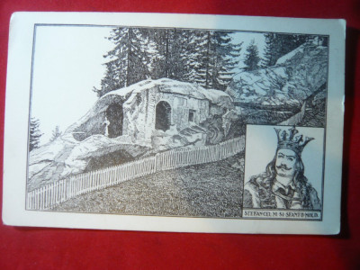 Ilustrata Stefan cel Mare si Chilia lui Danil Sihastrul ,semnatura Prefect 1926 foto